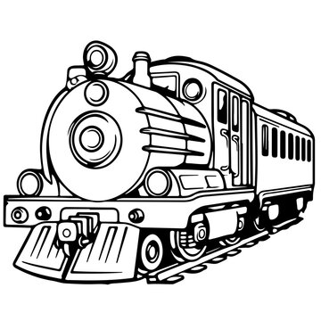 Train Outline Vector illustration, transport vehicle