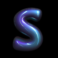 metaverse letter S - Uppercase 3d futuristic font - suitable for technology, cyberspace or science related subjects