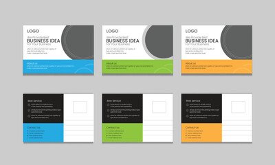 Fototapeta na wymiar Corporate postcard design template. amazing and modern postcard design. 