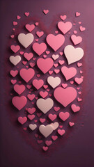 Abstract pink heart valentine love background texture.
