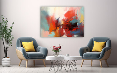 Oil painting abstract style artwork on canvas 