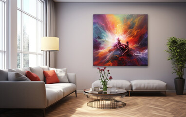 Oil painting abstract style artwork on canvas 
