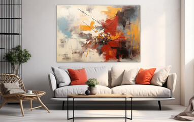 Oil painting abstract style artwork on canvas