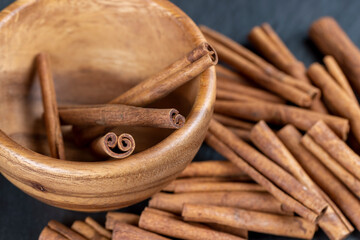 aromatic cinnamon sticks used in cooking and confectionery products