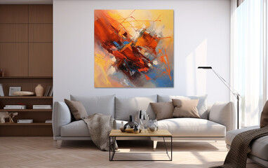 Oil painting abstract style artwork on canvas