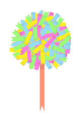 Vector abstract colorful tree made from office note paper stickers in various colors and shapes. EPS