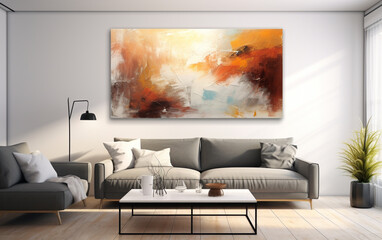 Oil painting abstract style artwork on canvas