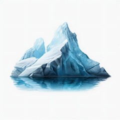Iceberg Isolated on White Background. Generative ai