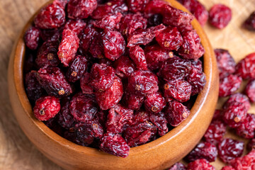 Dried red cranberries with sugar syrup