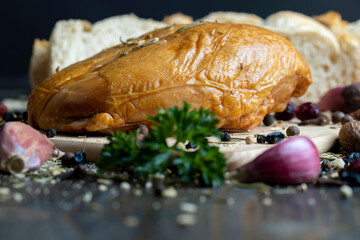 Smoked chicken breast with spices