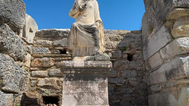 Headless statue of Scholastica. Ephesus Ancient City.