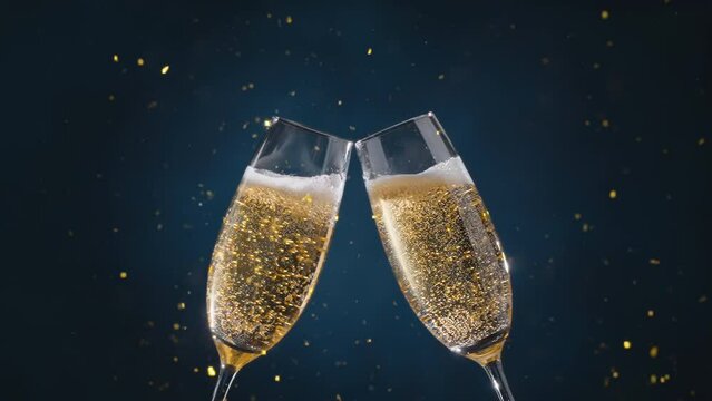 Celebration toast with champagne,holiday background