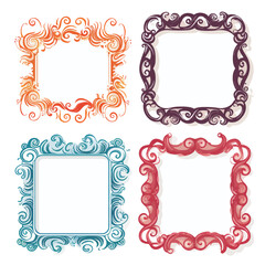 vector set of squiggle lines frame