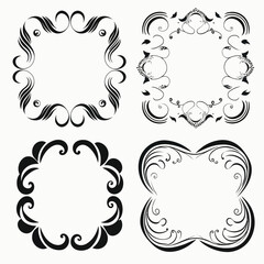 vector set of squiggle lines frame