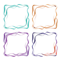 Fototapeta premium vector set of squiggle lines frame