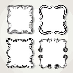 vector set of squiggle lines frame