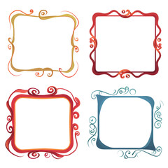 vector set of squiggle lines frame