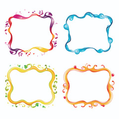 vector set of squiggle lines frame
