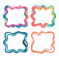 vector set of squiggle lines frame