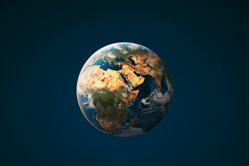 Fototapeta na wymiar Earth Sphere on dark blue background