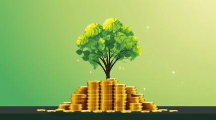 Financial growth through wise investments, business concept.