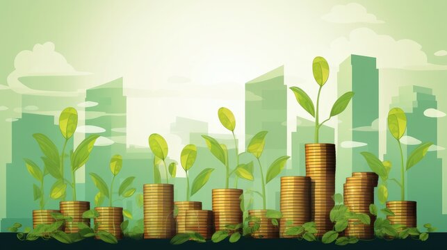 Financial growth through wise investments, business concept.