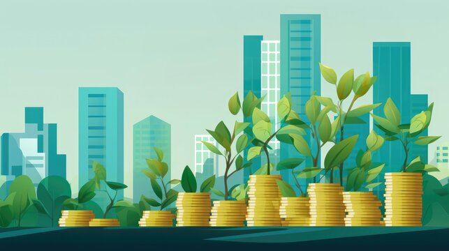 Financial growth through wise investments, business concept.