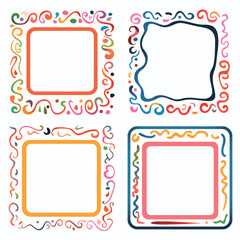 vector collection set of squiggle lines frame