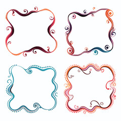 vector collection set of squiggle lines frame