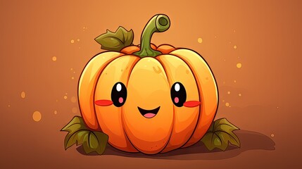 a happy 2D illustration of a jack o lantern for halloween