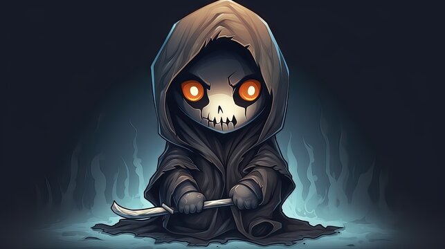 Adorable grim reaper, angel of death