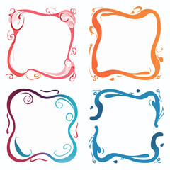 Fototapeta premium vector collection set of squiggle lines frame