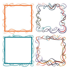 vector collection set of squiggle lines frame