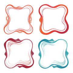 Fototapeta premium vector collection set of squiggle lines frame
