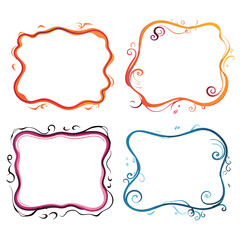 Fototapeta premium vector collection set of squiggle lines frame