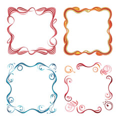 vector collection set of squiggle lines frame