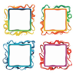 Fototapeta premium vector collection set of squiggle lines frame
