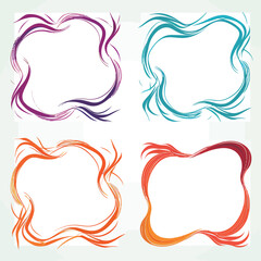 Fototapeta premium vector collection set of squiggle lines frame