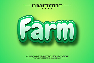 Farm 3D editable text effect template