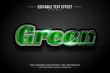 Green 3D editable text effect template