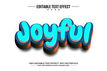 Joyful 3D editable text effect template