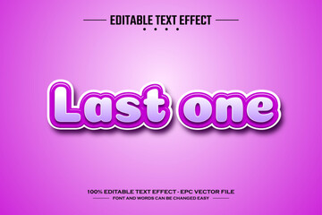 Last one 3D editable text effect template