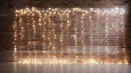  A whimsical background capturing the beauty of a softly lit room with hanging white fairy lights. The gentle ling lights create a magical and dreamy ambiance. The interplay