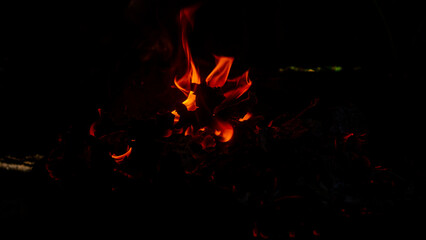 Fototapeta premium burning fire on a dark background