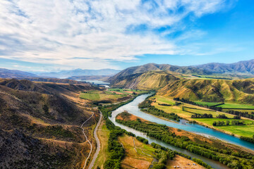 Fototapeta premium D NZ Kurow Vale 2 Lakes high