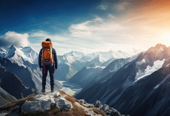 Fototapeta premium Hiking adventure in the mountain