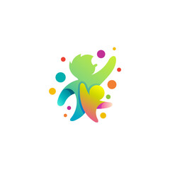 Abstract Family care logo design, people and social icon