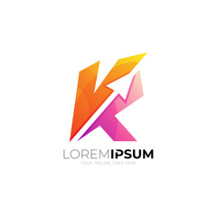 logo letter k, initial company logo, letter k icon, k with arrows going up