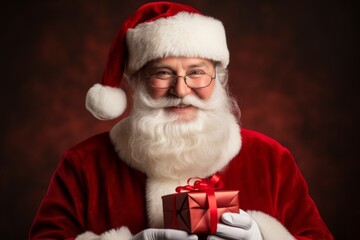 Cheerful smiling Santa Claus. Merry christmas and happy new year concept