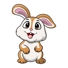 Cute little rabbit cartoon standing